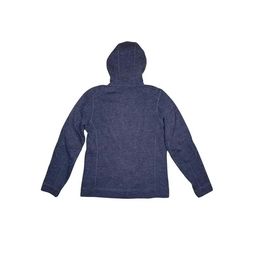 L.L.Bean Purple Gray Wool Tek Full-Zip Fleece Lined Hooded Jacket Men's Small